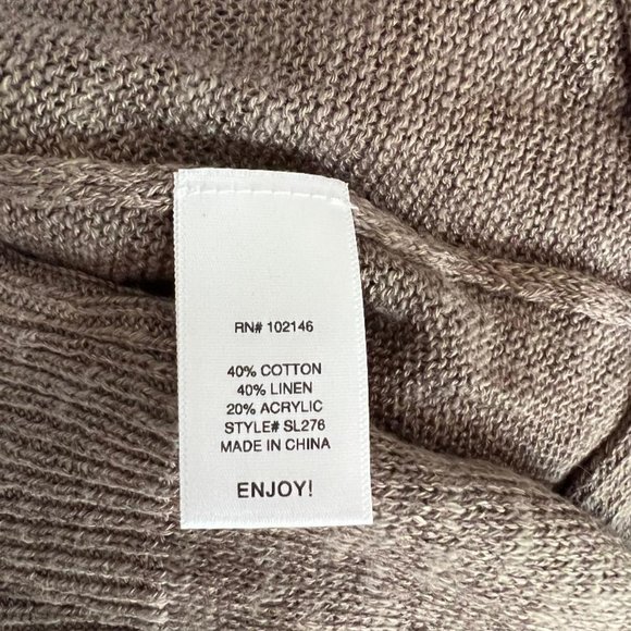 XS Michael Stars Cutout Shoulder Tunic Linen Sweater - Picture 3 of 5